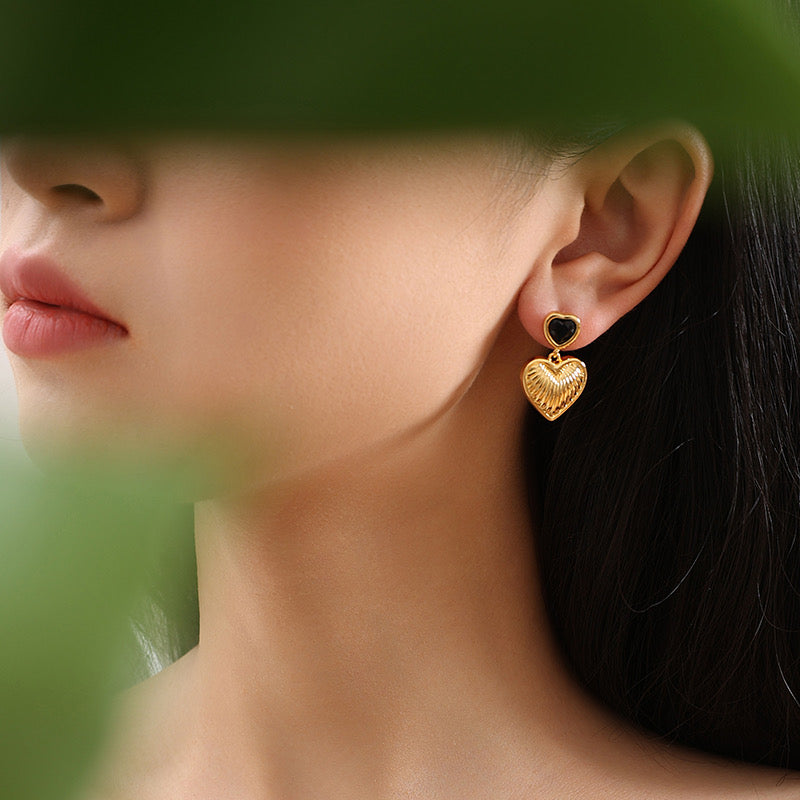 Heartbeat Gold Earrings