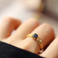 Natural Blue Sapphire Adjustable Ring