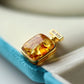 Perfume Bottle-Shaped Amber Pendant Necklace