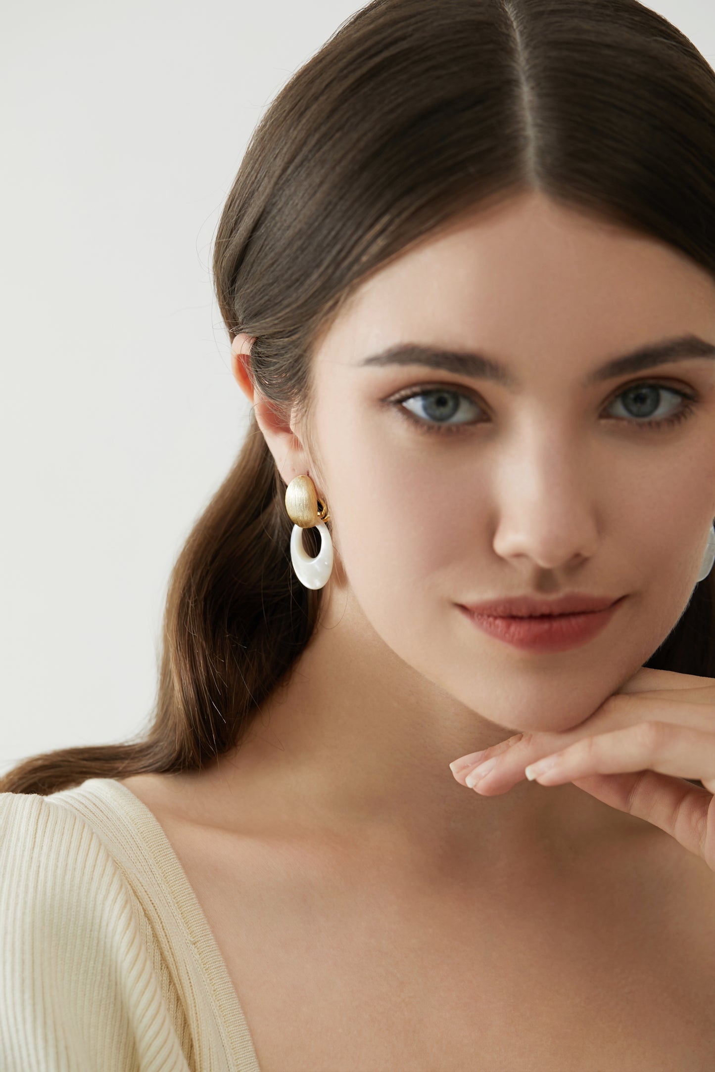 Mother of Pearl Statement Earring