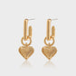 Heart Charm Earrings in Gold