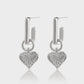 Heart Charm Earrings in Silver