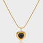 Heart Charm Black Agate Necklace